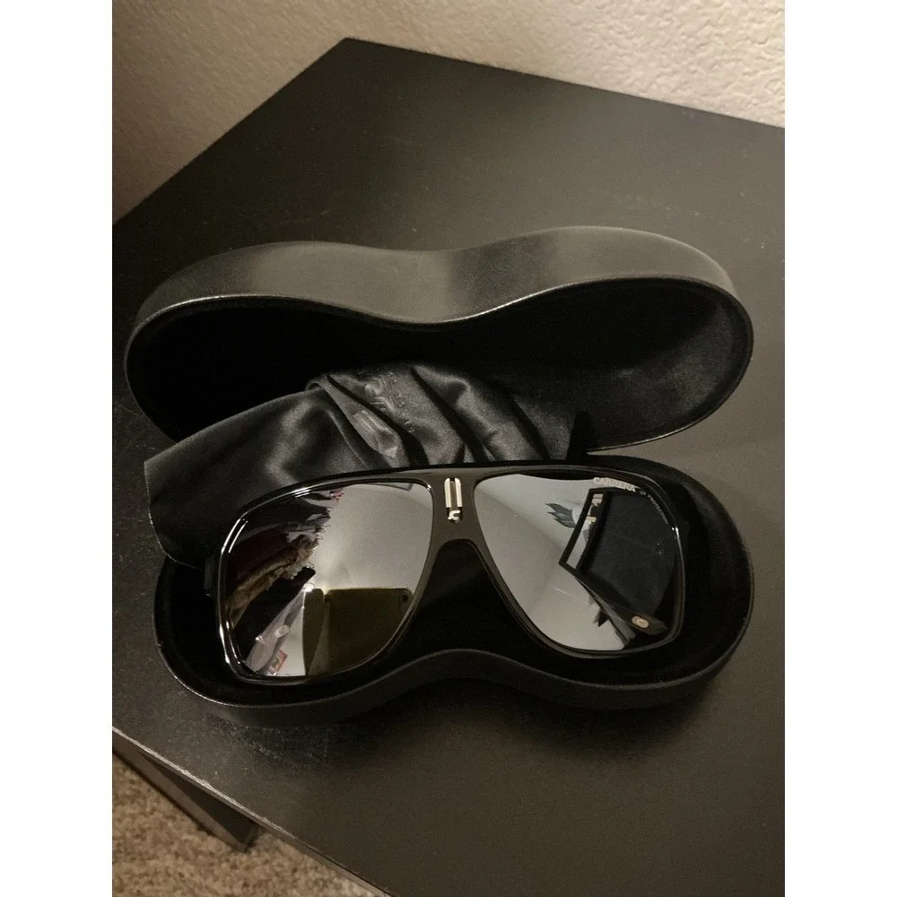 Carrera 27 Black Gray Oversized Navigator Sunglasses 62-10-130 Unisex Retro